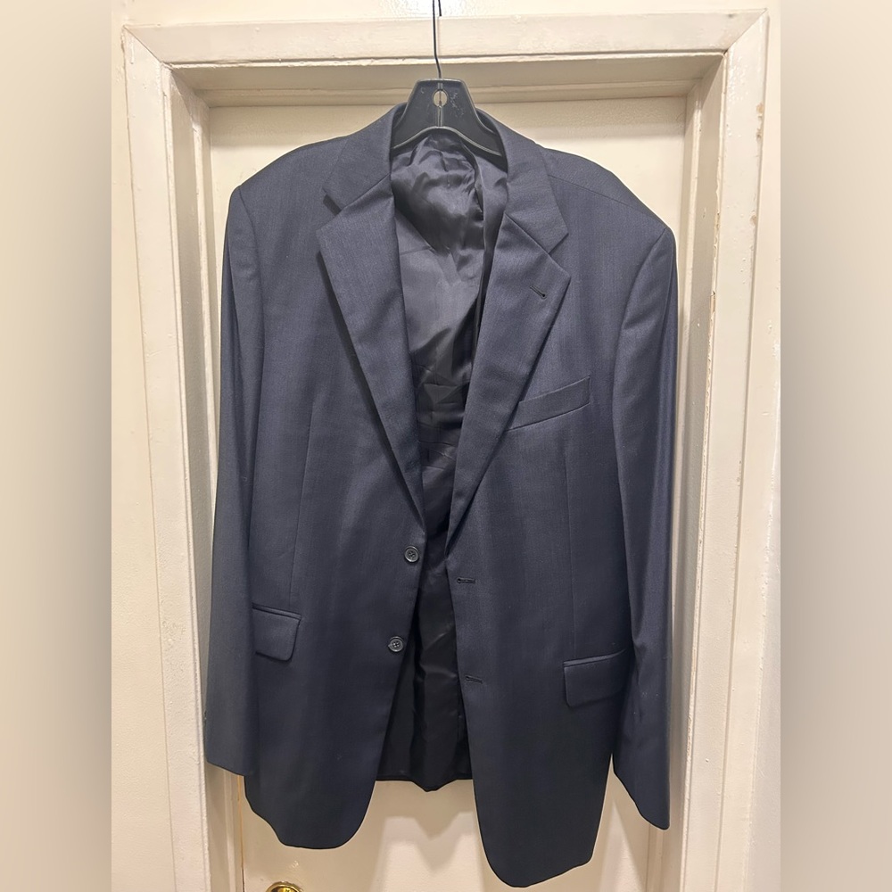 Loro Piana Blazer Mens Size 42L Navy Joseph Abboud USA Made Sport Coat Super 120